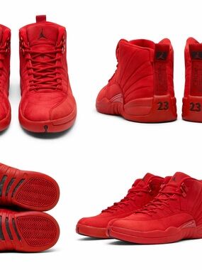 Jordan Men’s All-Red High-Top Basketball Sneakers